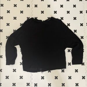 Zara Black Boxy 3/4 Sleeve Sweatshirt